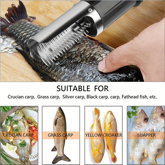 Portable Electric Fish Scaler Cleaner - Battery-Powered Seafood Descaler Scraper for Kitchen & Fishing