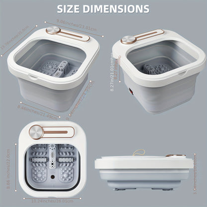 Collapsible Foot Spa Bath with Heat and Massage Rollers - Pedicure Kit with Temperature Control, Timer, and Bubble Features