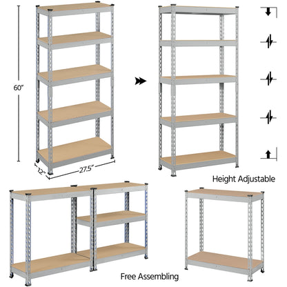 Costoffs 5-Tier Boltless Utility Shelves – 60in Multi-Tier Storage Rack for Warehouse, Store, and Home Organization