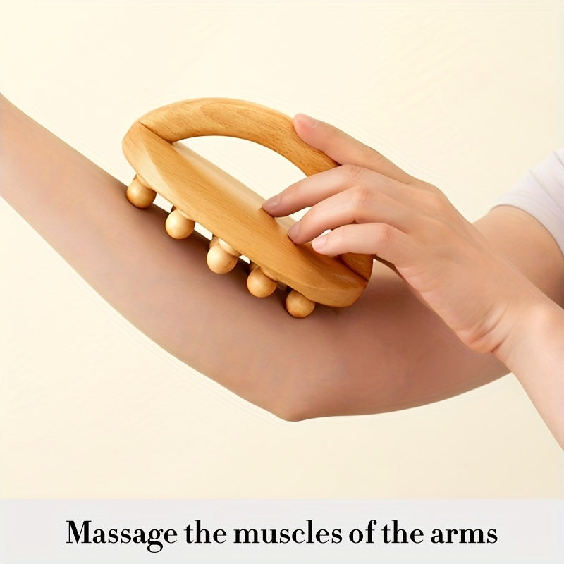 Wood Massage Tools (1 or 2 Pieces) - 14 Smooth Beads for Body Shaping and Meridians Unblocking - Perfect for Post-Exercise Fatigue Relief