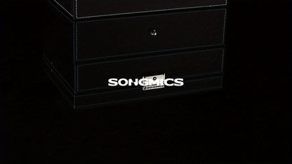 SONGMICS 20-Slot Watch Box - Lockable 2-Layer Display Case with Glass Lid, Black Synthetic Leather and Gray Lining - Ideal Christmas Gift for Men and Women