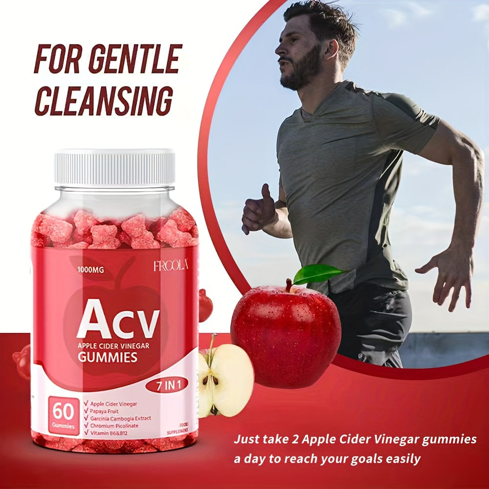 Keto ACV Gummies - 120,000mg, with Apple, Papaya, Garcinia Cambogia, Pomegranate and Lemon, Suitable for Men and Women, 60/120 Pills