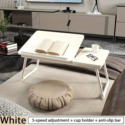 Small Bedside Table - Multi-Functional Study Desk, Foldable Laptop Table, Ideal for Dormitory, Bay Window, and Student Use