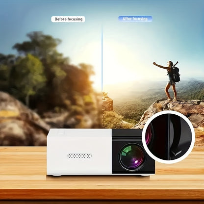 Bright 3000+ Lumen HD Mini Projector – Portable, 3D-Ready, Multi-Device Compatible with Remote