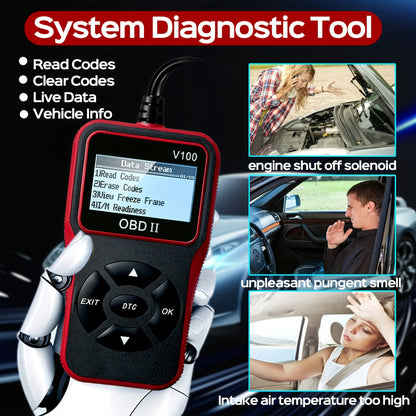 Car OBD2 Diagnostic Scanner - Engine Fault Code Reader, Scan Tool for All OBD II Protocol Cars Since 1996