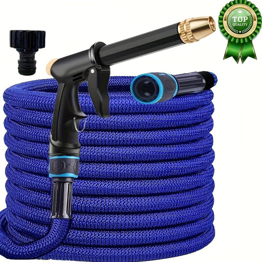 Expandable Magic Hose with High-Pressure Water Gun - 100FT Telescopic Car Wash Hose, Portable and Durable for Car and Pet Cleaning