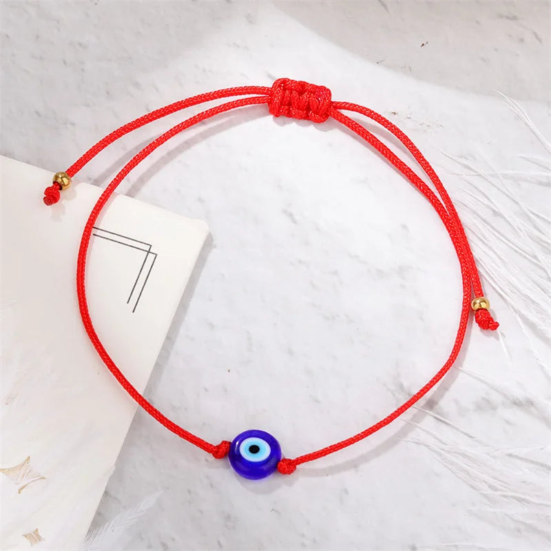 Fashion Turkish Evil Eye Bracelet - Lucky Red Rope, Handmade Woven Jewelry for Women, Men & Teens, Perfect Christmas Party Gift