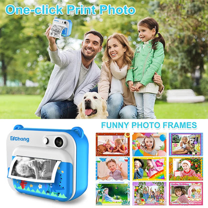 Kids Instant Print Camera with Thermal Printer - Children's Digital Photo and Video Camera, Perfect Birthday Gift for Boys and Girls