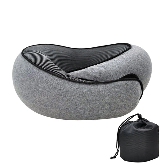 Travel Neck Pillow – Memory Foam U-Shaped Snail Style, Portable & Adjustable for Neck Support, Soft Noon Break Sleep Pillow