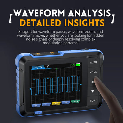 FNIRSI DSO153 Digital Oscilloscope & Signal Generator 2-in-1 | 1MHz Bandwidth, 5MSa/s Sampling Rate - Portable Electronics Repair Tool