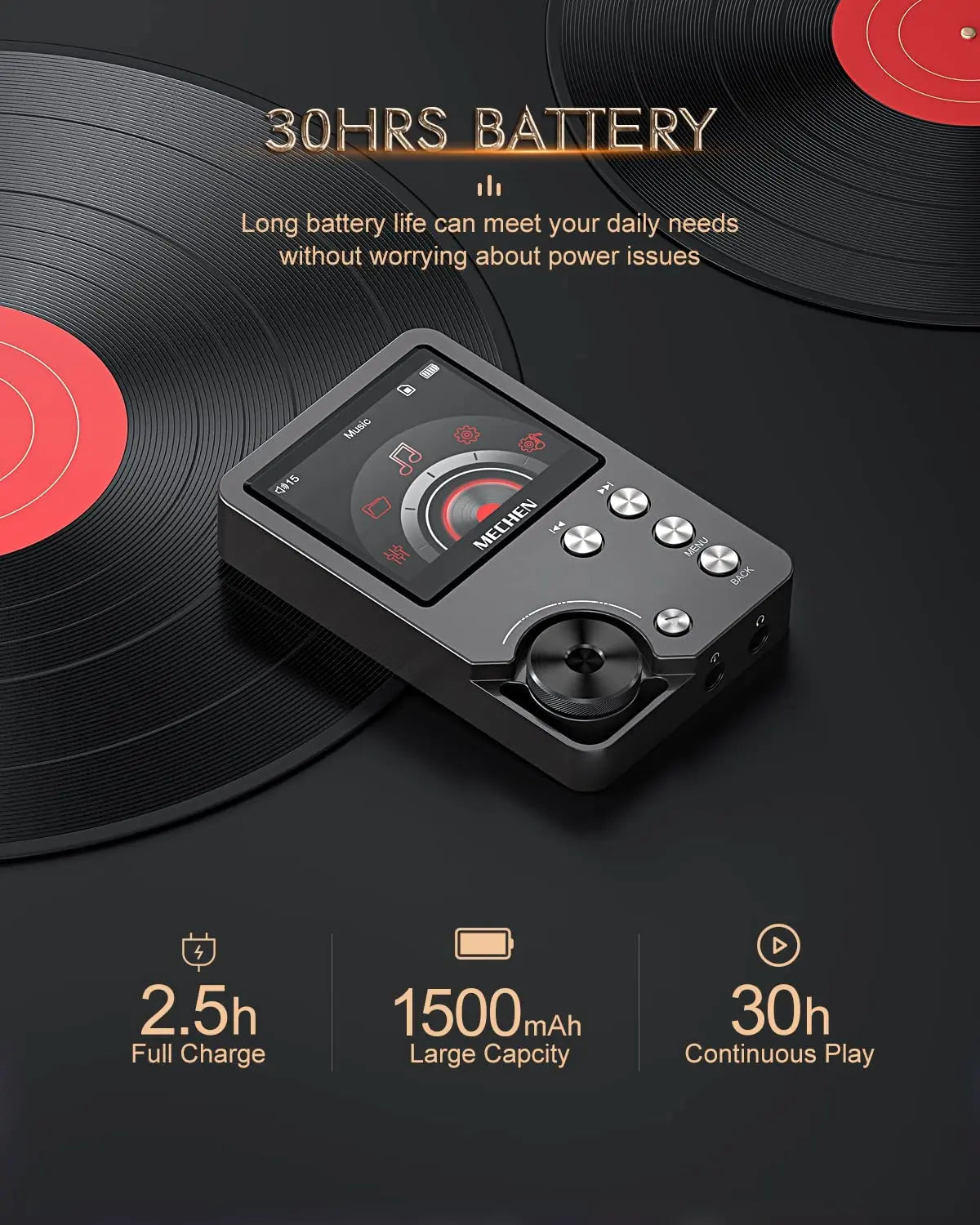 MP3 Player – Lossless DSD High Definition Portable Hi-Fi Digital Audio Music Player with 64GB Memory Card, Supports Up to 256GB