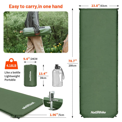 Naturehike Self-Inflating Mattress D03 – 5CM Inflatable Air Mattress, Foam Sleeping Mat for Camping and Tent Use