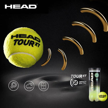 HEAD Professional Tennis 4B TEAM Tour X Training Balls - High Elasticity, Durable, and Resistant Pro Match Balls (3 Pack)