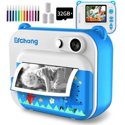 Kids Instant Print Camera with Thermal Printer - Children's Digital Photo and Video Camera, Perfect Birthday Gift for Boys and Girls