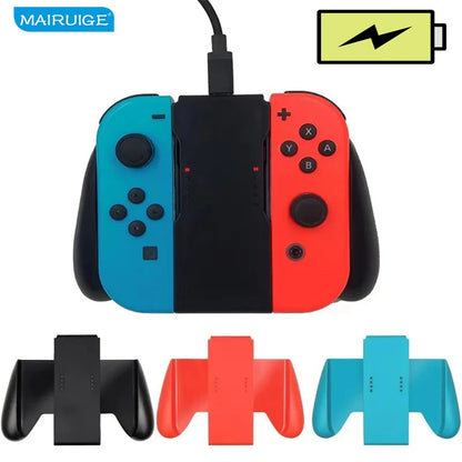 Joy-Con Charging Grip & Handle, Comfort Bracket Support Holder for Nintendo Switch, Compatible Gaming Accessories