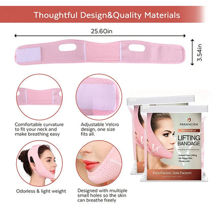 Facial Slimming Strap - Reusable V Line Lifting Mask | Double Chin Reducer | Chin Up Mask Face Lifting Belt | V Shaped Slimming Solution