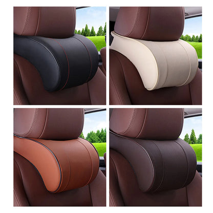 Memory Foam Car Neck Pillow: PU Leather Headrest Cushion Pad for Auto Interior - Comfortable Neck Rest Seat Accessory