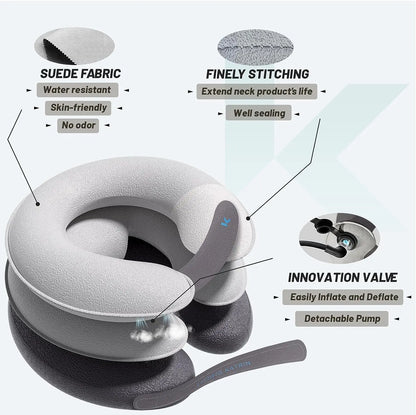 Inflatable Neck Brace with Removable Air Pump: Cervical Traction Device for Neck Pain Relief - Neck Stretcher