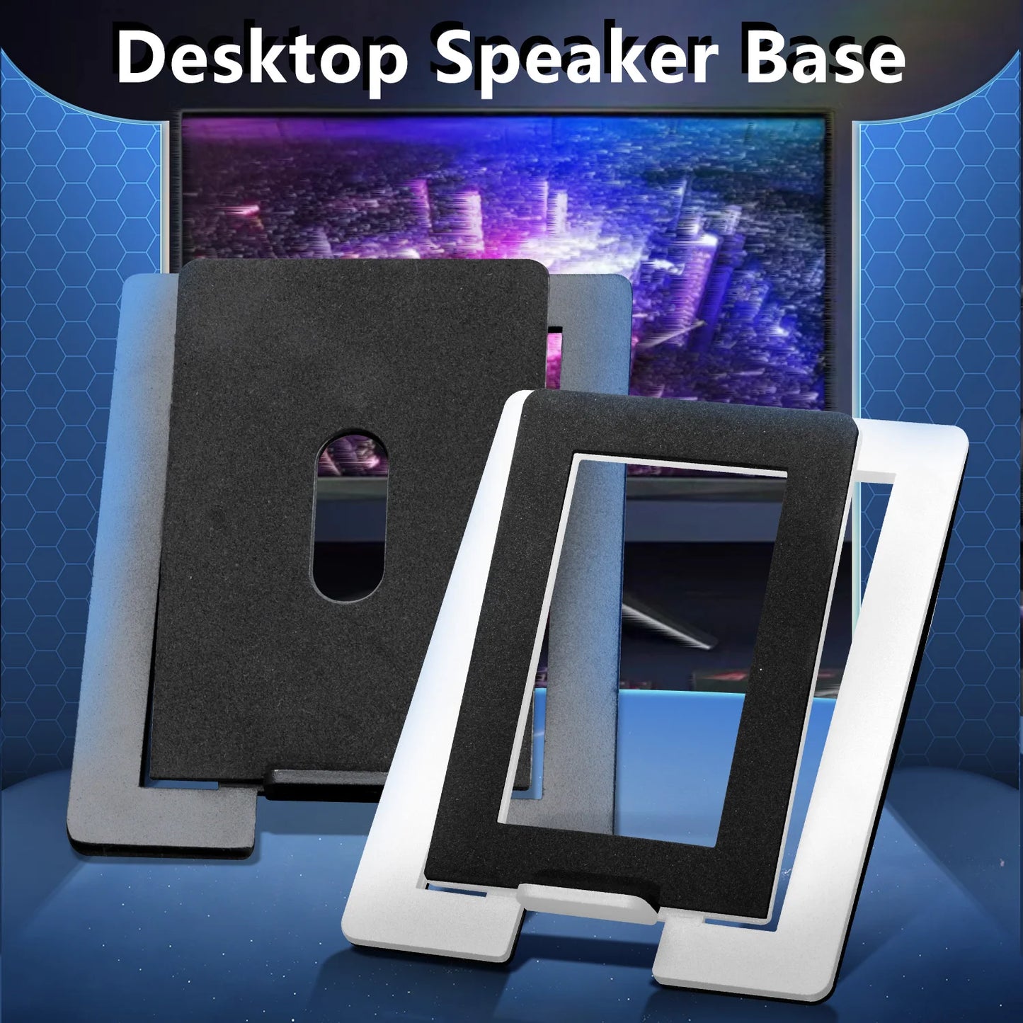 Carbon Steel Speaker Support Base - Tabletop Stand with Shock Absorption for Enhanced Sound Quality