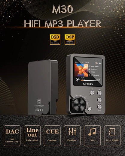 MP3 Player – Lossless DSD High Definition Portable Hi-Fi Digital Audio Music Player with 64GB Memory Card, Supports Up to 256GB