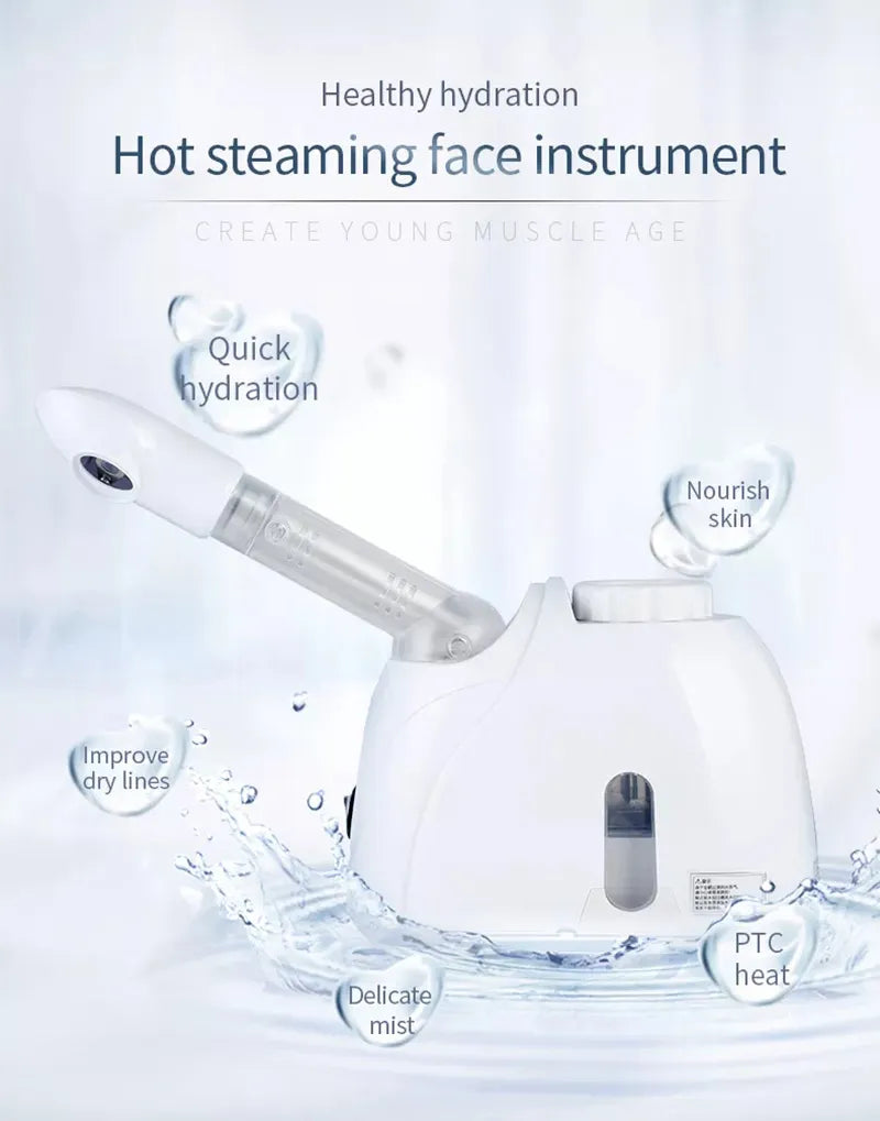 Ozone Facial Steamer - Warm Mist Humidifier for Deep Cleaning & Skin Care - Salon Quality Home Spa Vaporizer Sprayer