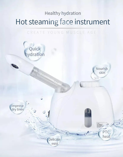 Ozone Facial Steamer - Warm Mist Humidifier for Deep Cleaning & Skin Care - Salon Quality Home Spa Vaporizer Sprayer