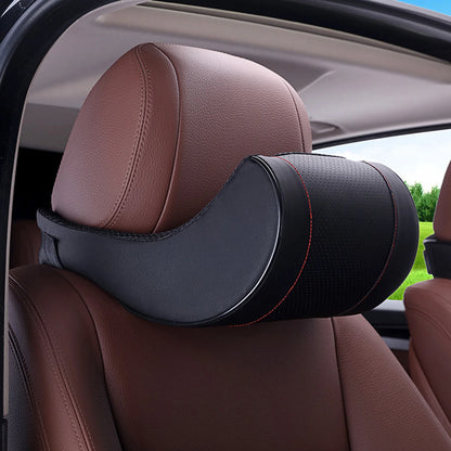 Memory Foam Car Neck Pillow: PU Leather Headrest Cushion Pad for Auto Interior - Comfortable Neck Rest Seat Accessory