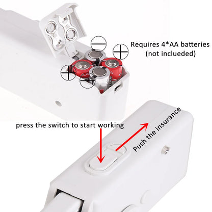 Portable Mini Sewing Machine - Cordless Hand-Held Needlework Tool for Clothes and Handwork - Handy Sewing Machine Accessories