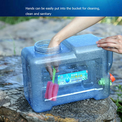 Portable Water Bucket with Faucet - 5/7.5/8/10/12/15L Driving Pure Water Tank Container for Outdoor Camping Picnic Hiking