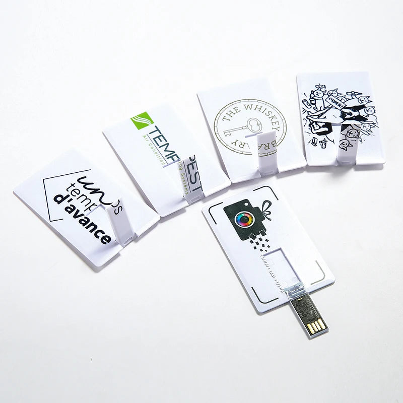 Custom Logo Credit Card USB Flash Drive - 4GB, 8GB, 16GB, 32GB, 100% Capacity, Creative Pendrive (10+ Free Logos)