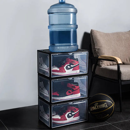 Stackable Hardened Plastic AJ Sneaker Storage Box - Dustproof High-Top Shoe Organizer, 1-Pack