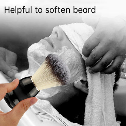 Beard Shaving Brush with Wooden Handle - Bristle Hair, Salon Barber Tool for Soap Foam & Facial Cleaning