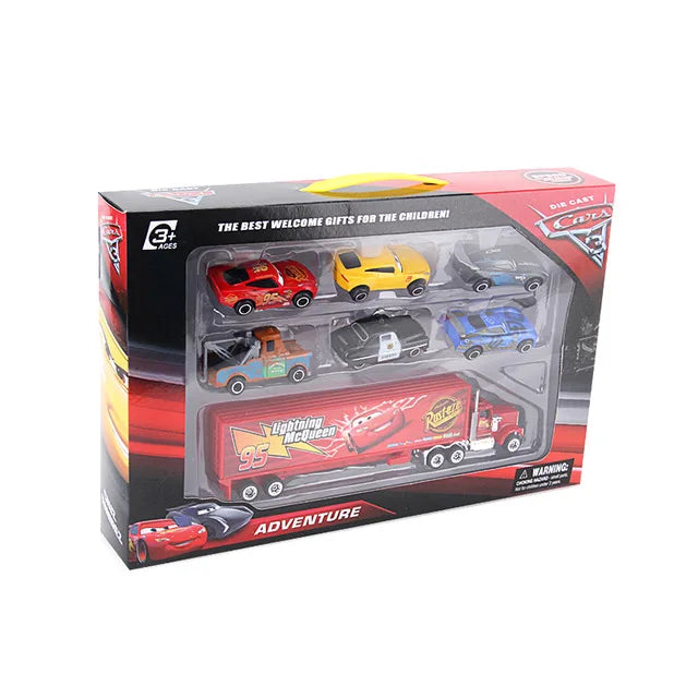 7PCS/Set Disney Pixar Cars 3 Diecast Model Set - Lightning McQueen, Jackson Storm, Uncle Truck Metal Toy Cars, Gift for Boys