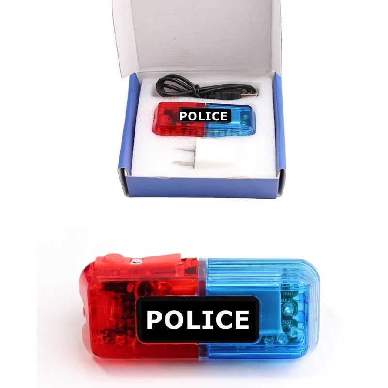 LED Red and Blue Multifunction Flashing Warning Light | Waterproof Traffic Safety Shoulder Light | Manual Control, Built-in Battery