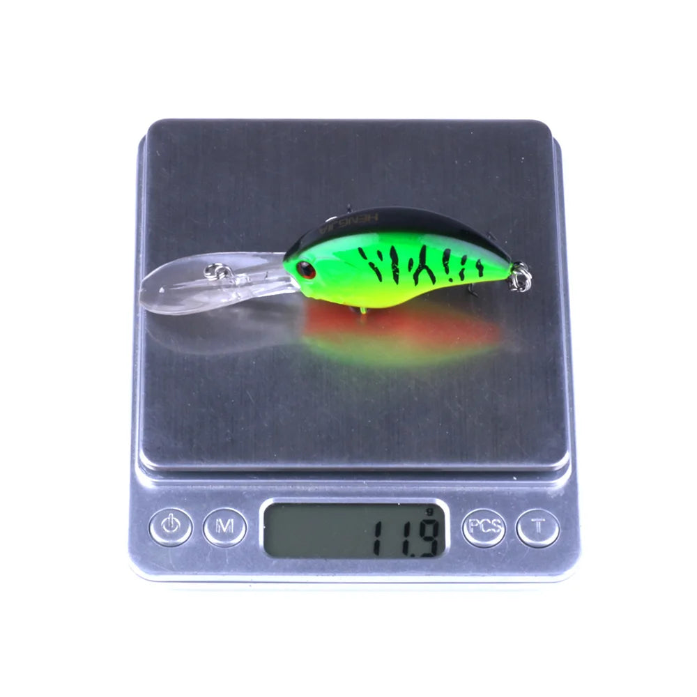 HENGJIA 13G 9CM Fishing Lures | Rock Crank Bait Crankbait Minnow with Bass Treble Hooks | Swim Hard Lure Baits Wobbler with Long Big Tongue