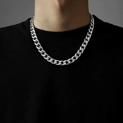 Stainless Steel Chain Necklace | Long Hip Hop Fashion Jewelry for Women & Men | Silver Color Choker | Gift Accessories