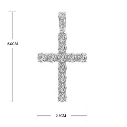 Hip Hop Cross Pendant Necklace – Shiny 4MM Zircon Tennis Chain, Iced Out Bling Jewelry for Men and Women, Exquisite Fashion Gift