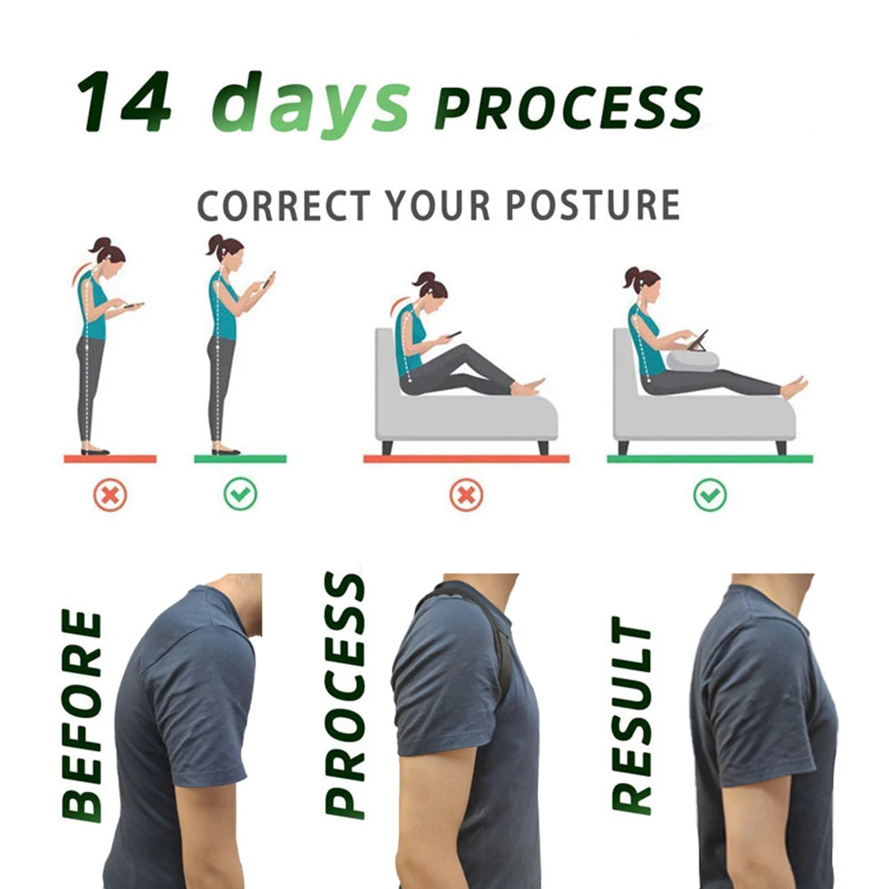 Adjustable Posture Corrector Belt | Unisex Clavicle Spine Back Support | Upper Back Shoulder Lumbar Posture Correction