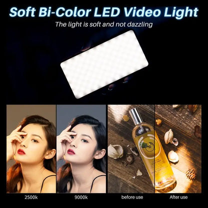 VIJIM Ulanzi VL200 LED Video Light - Soft Diffuser, 360° Ball Head, 5000mAh, 2500-9000K Fill Panel Lamp for YouTube Camera