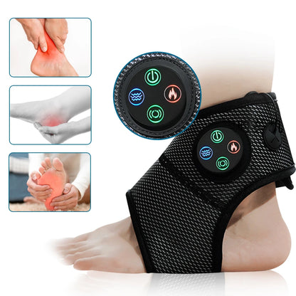 Electric Ankle Foot Massager - Multifunctional Brace with Vibration, Hot Compress, and Smart Air Pressure for Relaxation