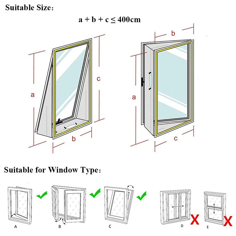 Portable Air Conditioner Window Seal - 400cm Flexible Cloth Plate with Zip & Adhesive Fastening - AirLock Seal