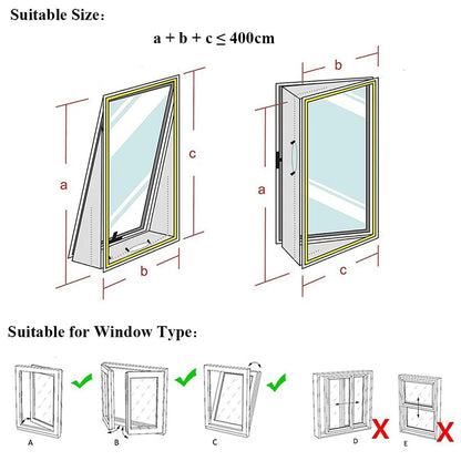 Portable Air Conditioner Window Seal - 400cm Flexible Cloth Plate with Zip & Adhesive Fastening - AirLock Seal