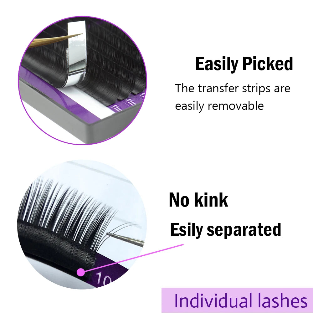 NAGARAKU Faux Mink Eyelashes Extension - Individual Eyelashes in 6 Cases, C D CC DD Curl - Artificial False Eyelashes