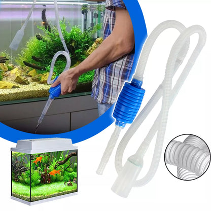 Aquarium Siphon Fish Tank Syphon: Semi-Automatic Vacuum Cleaner Pump - Acuario Accessories for Gravel Water Filter & Water Change