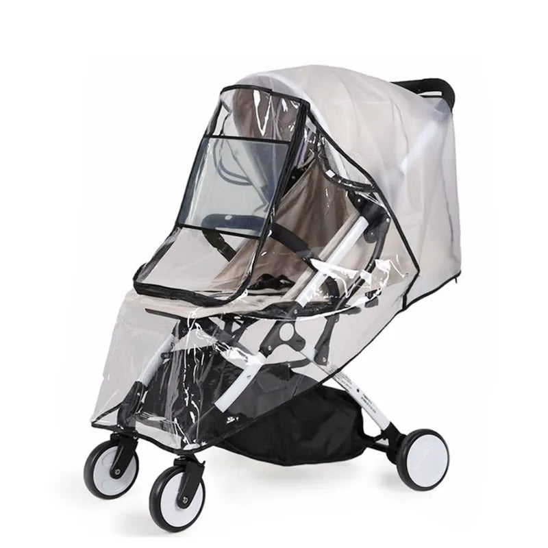 Waterproof EVA Baby Stroller Rain Cover: Transparent Wind Dust Shield with Zipper Open - Essential Pushchair Raincoat