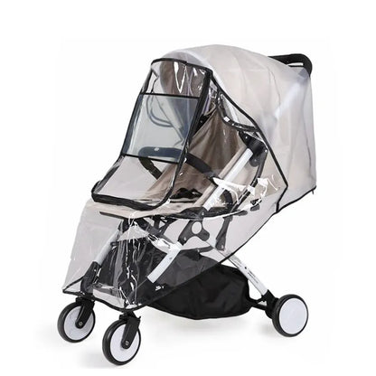 Waterproof EVA Baby Stroller Rain Cover: Transparent Wind Dust Shield with Zipper Open - Essential Pushchair Raincoat