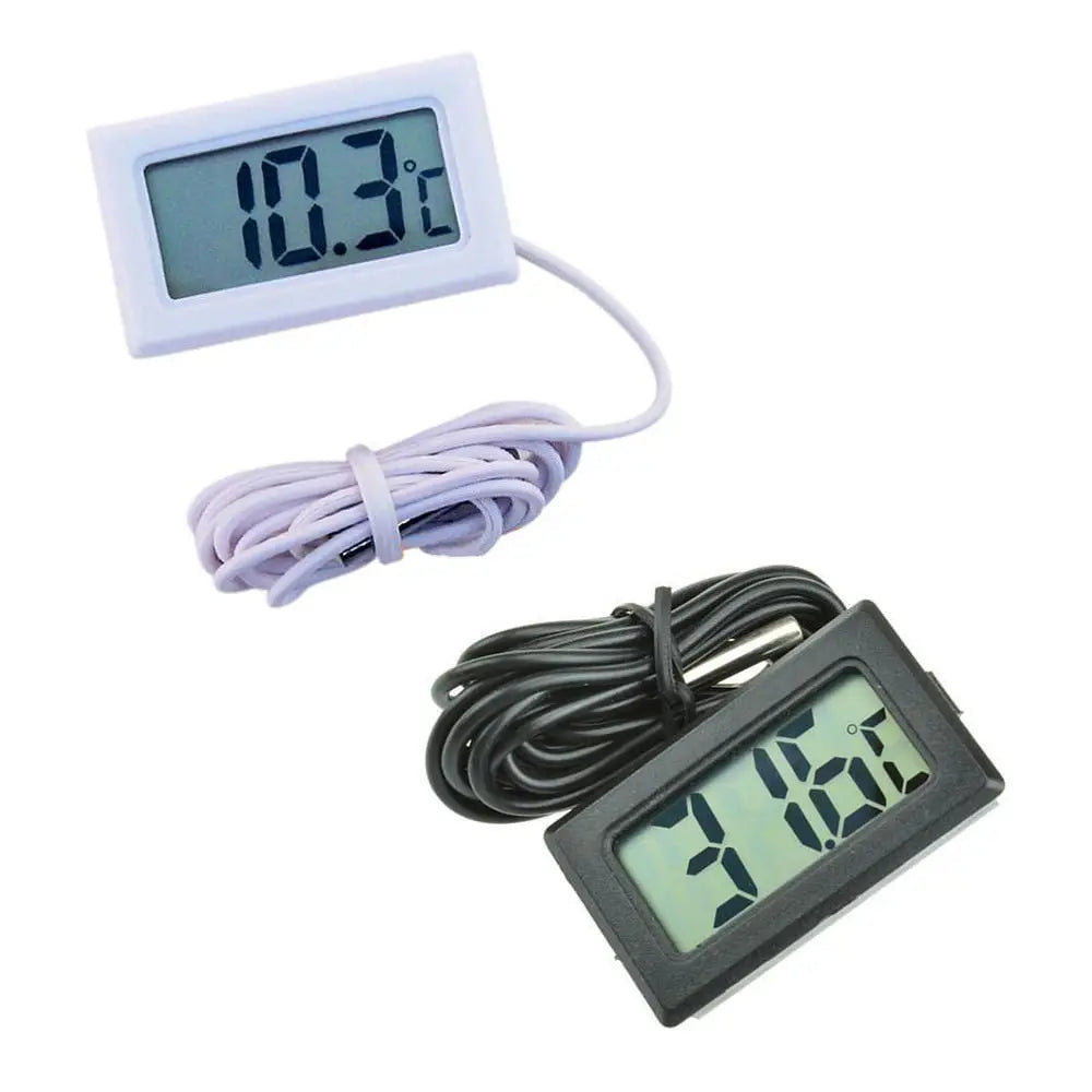 FY-10 Mini LCD Digital Thermometer - Aquarium, Car, Water Bath Temperature Tester with Embedded Sensor, 1M Monitor