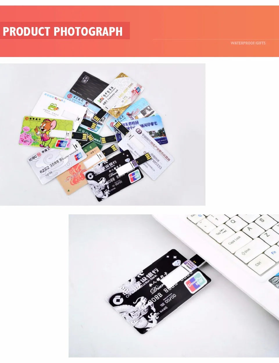 Custom Logo Credit Card USB Flash Drive - 4GB, 8GB, 16GB, 32GB, 100% Capacity, Creative Pendrive (10+ Free Logos)