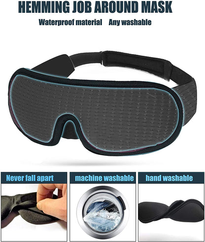 3D Sleep Eye Mask – Soft Padded Fabric, Light Blockout, Sleeping Cover, Shade Blindfold, Eyepatch