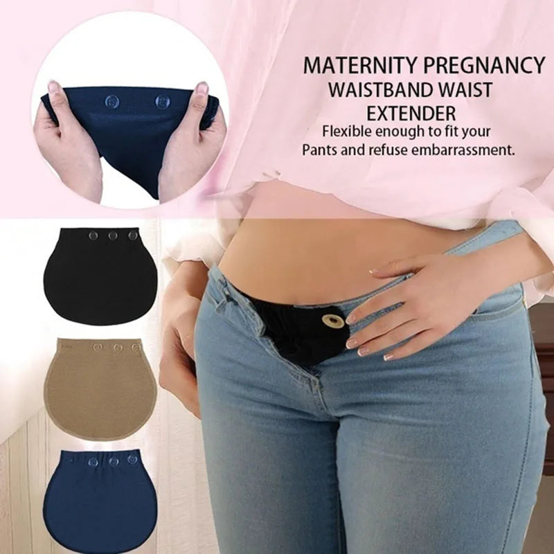 Comfortable Pregnancy Waistband Extender: Adjustable Elastic Waistband Belt with Extend Button - Perfect Garment Accessory for Pants and Jeans During Pregnancy